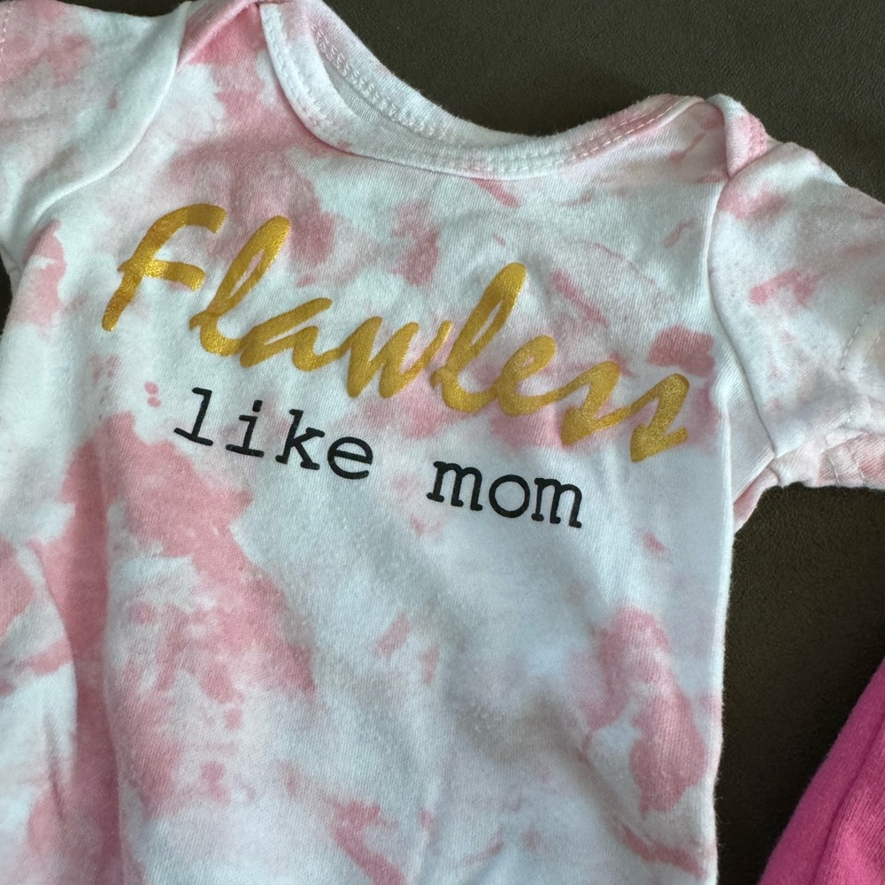 3 month baby infant onesies, set of two, “flawless like mom” and “daddy’s girl” - Picture 3 of 6